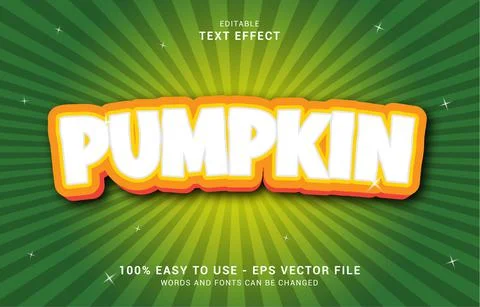 Editable text effect, Pumpkin style Stock Illustration