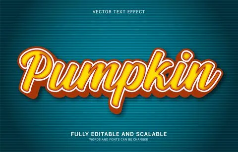 Editable text effect, Pumpkin style Illustrazione stock