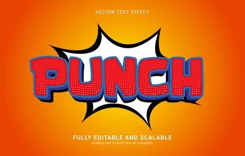 Editable text effect, Punch style Stock Illustration