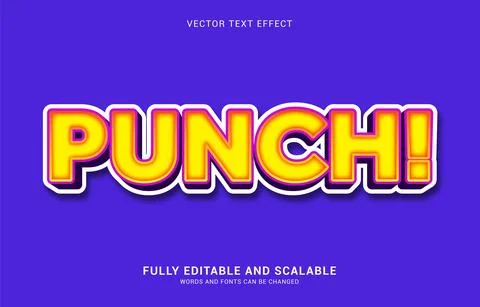 Editable text effect, Punch style Stock Illustration
