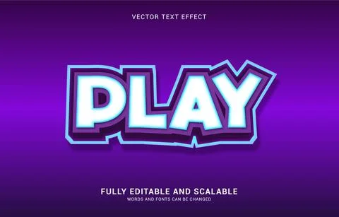 Editable text effect, Purple Play style Stock Illustration