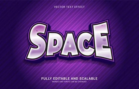 Editable text effect, Purple Space style Stock Illustration