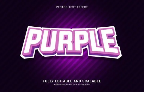 Editable text effect, Purple style Stock Illustration