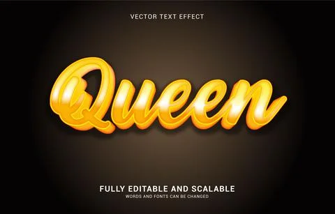 Editable text effect, Queen style Illustrazione stock