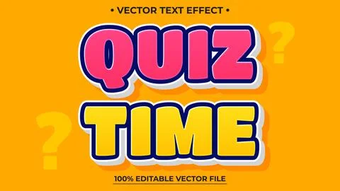 Editable text effect, Quiz Time text with modern color style イラスト素材