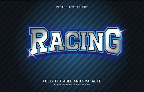 Editable text effect, Racing style Stock Illustration