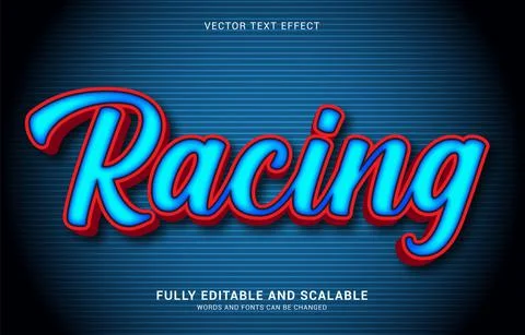Editable text effect, Racing style Stock Illustration
