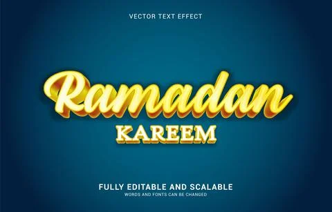 Editable text effect, Ramadan Kareem style Stock Illustration