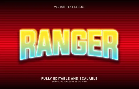 Editable text effect, Ranger style Stock Illustration