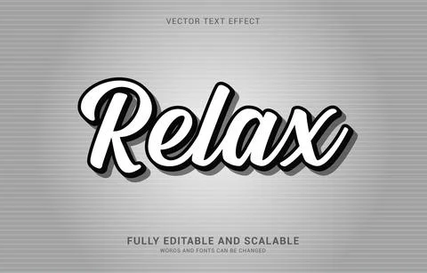 Editable text effect, Relax style Stock Illustration