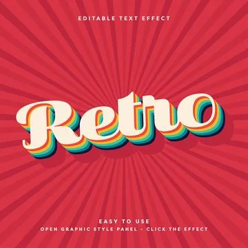 Editable Text Effect, Retro 3D cartoon style premium mockup template イラスト素材