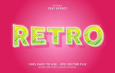 Editable text effect, retro style Stock Illustration