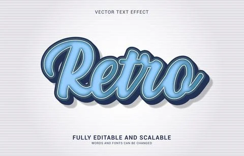 Editable text effect, Retro style Stock Illustration
