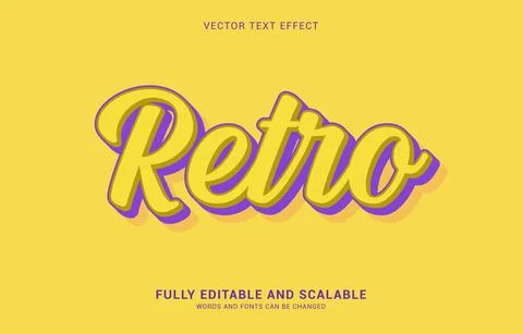 Editable text effect, Retro style Stock Illustration