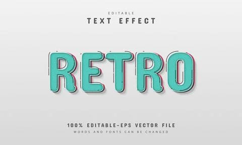 Editable text effect - retro style Stock Illustration