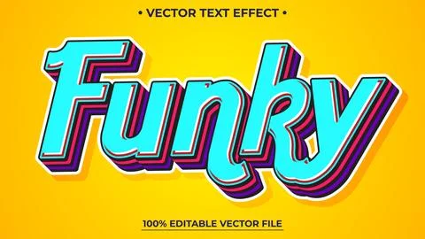 Editable text effect retro style 3d cartoon template style Ilustração Stock