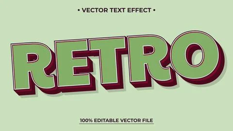 Editable text effect Retro Vintage 3d Retro style premium vector Illustrazione stock