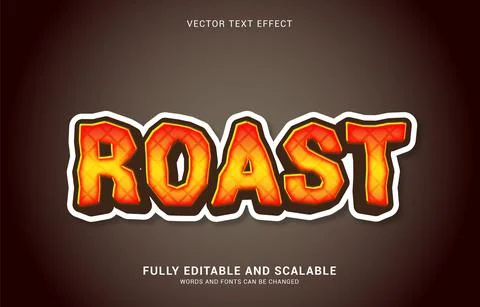 Editable text effect, Roast style Stock Illustration