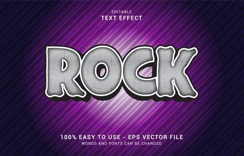 Editable text effect, Rock style Stock Illustration