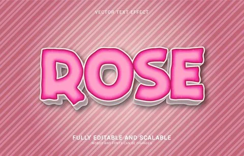 Editable text effect, Rose style Stock Illustration