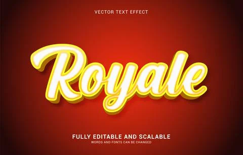 Editable text effect, Royale style Stock Illustration