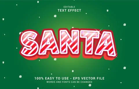 Editable text effect, Santa style Stock Illustration