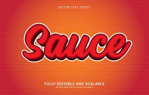 Editable text effect, Sauce style Stock Illustration