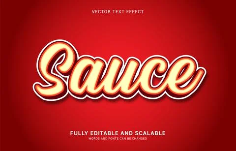 Editable text effect, Sauce style Stock Illustration