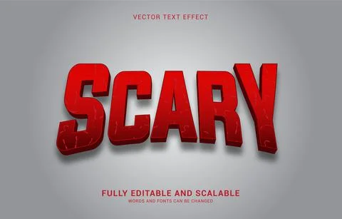 Editable text effect, Scary style Stock Illustration
