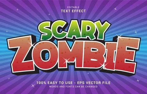 Editable text effect, Scary Zombie style Stock Illustration