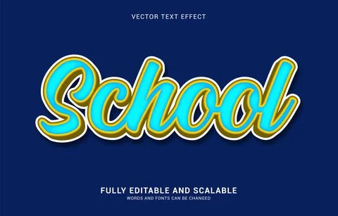 Editable text effect, School style Stock Illustration