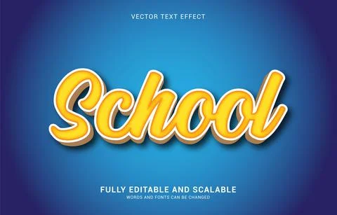 Editable text effect, School style Stock Illustration