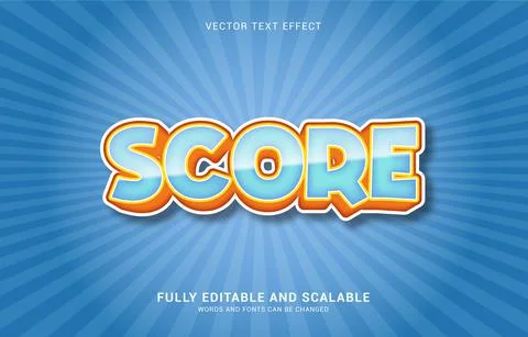 Editable text effect, Score style Stock Illustration