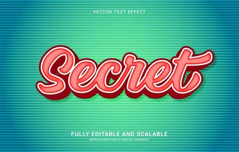 Editable text effect, Secret style Stock Illustration