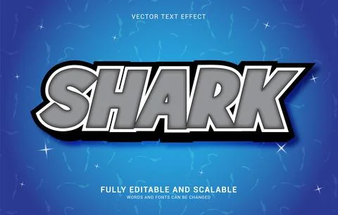 Editable text effect, Shark style Stock Illustration