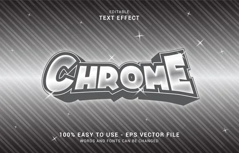 Editable text effect, Shine Chrome style Stock Illustration