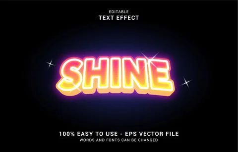 Editable text effect, Shine style Stock Illustration