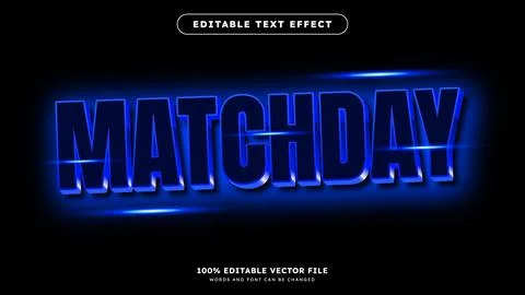 Editable Text Effect Shiny Blue Text Style Effect Editable Vector File Stock Illustration