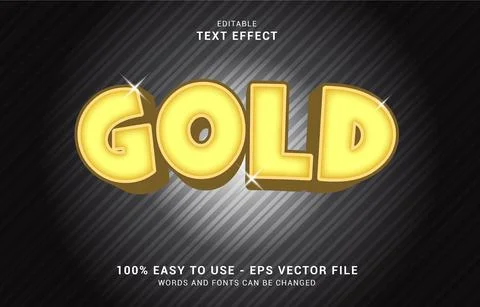 Editable text effect, Shiny Gold style Stock Illustration