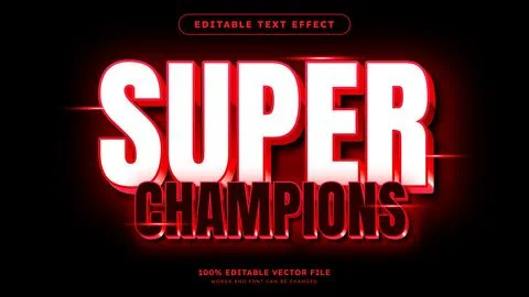 Editable Text Effect Shiny Red Text Style Effect Editable Vector File Stock Illustration
