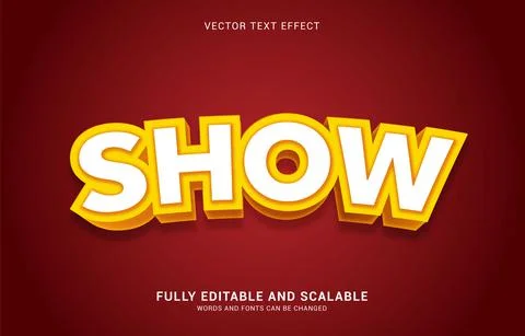 Editable text effect, Show style Stock Illustration