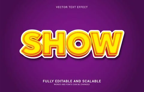 Editable text effect, Show style Stock Illustration