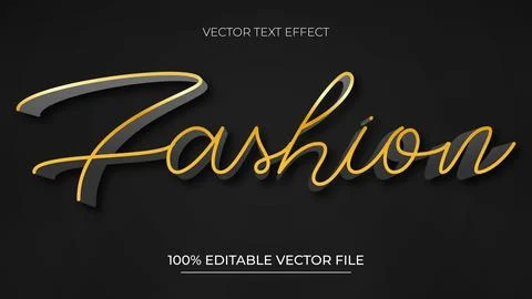 Editable text effect Signature style illustrations gold gradient color Stock Illustration