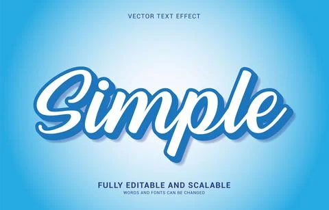 Editable text effect, Simple style Illustrazione stock