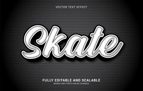 Editable text effect, Skate style Illustrazione stock