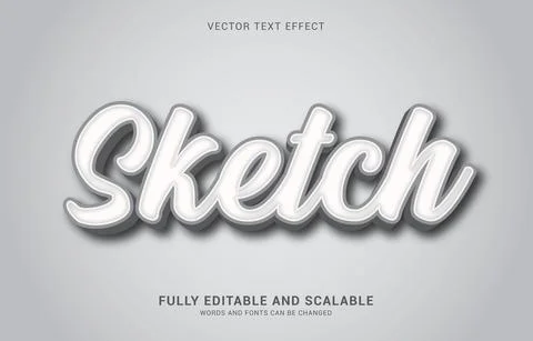 Editable text effect, Sketch style Stock Illustration