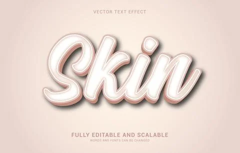 Editable text effect, Skin style Stock Illustration