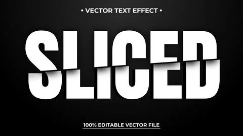 Editable text effect - Sliced text effect Illustrazione stock