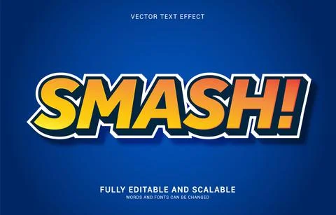 Editable text effect, Smash style Illustrazione stock