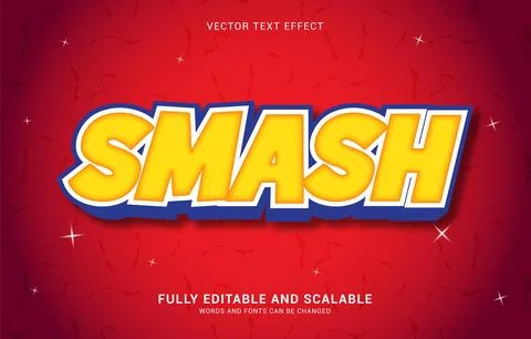 Editable text effect, Smash style Stock Illustration